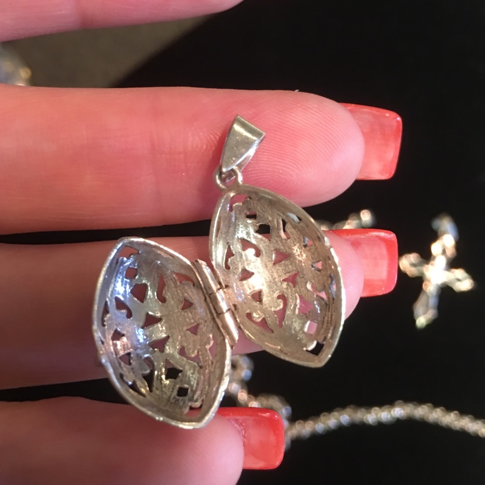 Solid Sterling Silver .925 Opening Hinged Pendant… - image 4